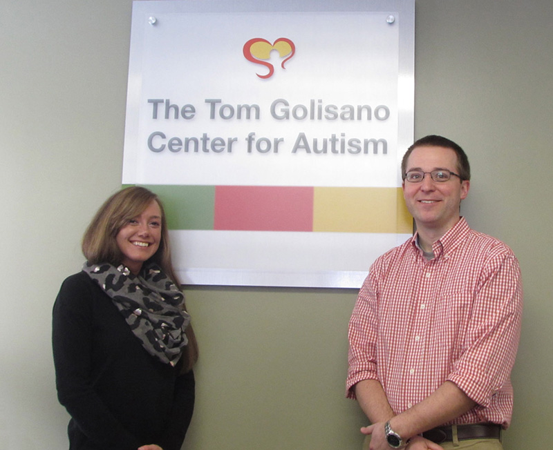 Michelle Myers, BA, BCaBA and Brandon Nichols, MSEd, BCBA, LBA at the Tom Golisano Center for Autism at Springbrook