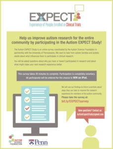 Autism EXPECT Survey for participating in research