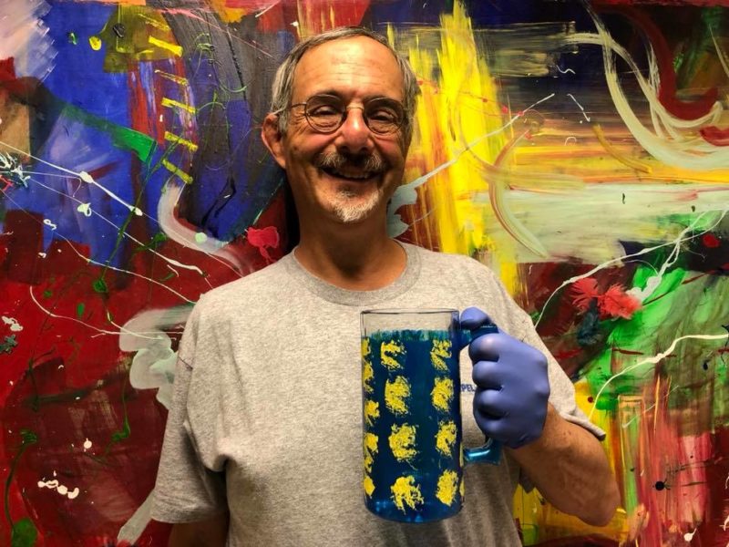 Andrew Auerbach, a Chapel Haven community member, enjoys classes and weekend rec activities, including a class in painting glassware