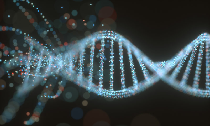 Colorful DNA molecule. Concept image of a structure of the genetic code.