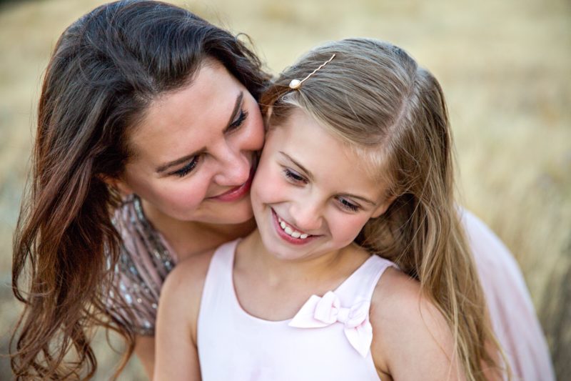 Girl with her mother