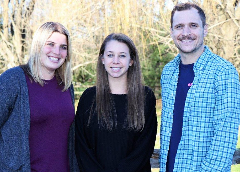 From left to right: Ashley McParland, Kirsten Algor and Edward Sidley
