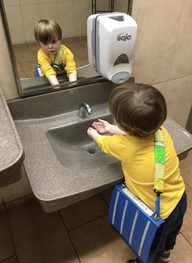 Washing hands before eating