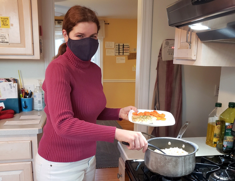 Leslie in the kitchen at her home