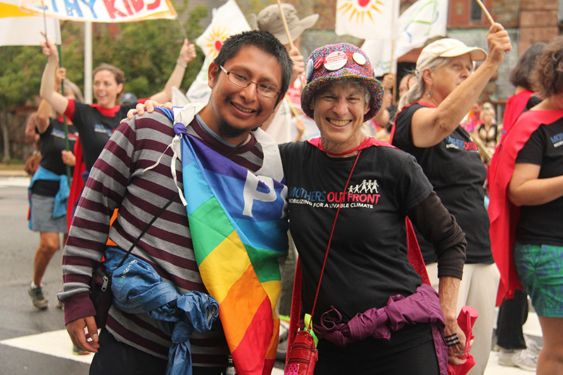 Dani and Renee marching for Peace in Cambridge, MA