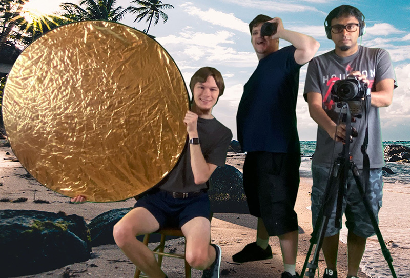 Spectrum Fusion Media team from left to right: Darren Logue (Production Assistant and Videographer), Rhys Griffin, (Visual Storyteller), and Philip Thomas (Lead Editor and Videographer)