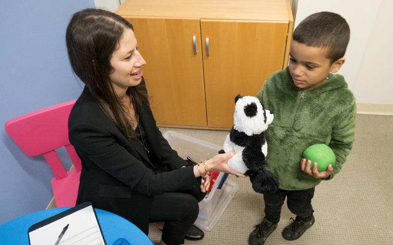 Paige Siper, PhD, Chief Psychologist of the Seaver Autism Center for Research and Treatment at the Icahn School of Medicine at Mount Sinai, meets with a patient