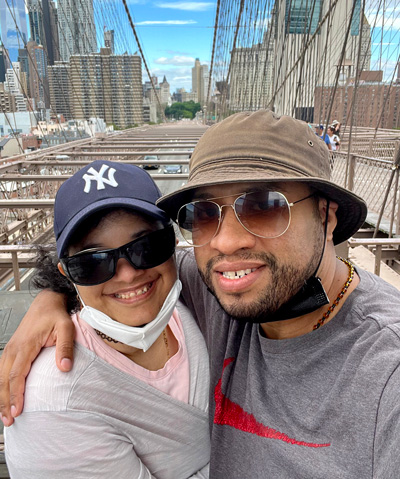 Jayson Valles and his fiancé, Cecilia Primera, love walking across the Brooklyn Bridge and exploring New York City together.