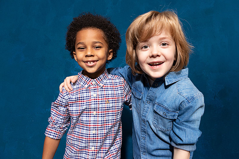 Portrait of diverse boys who are friends